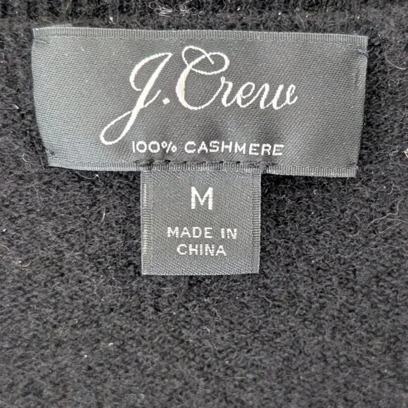 J.Crew Cashmere V Neck Sweater, Black, Size Medium - Picture 3 of 4